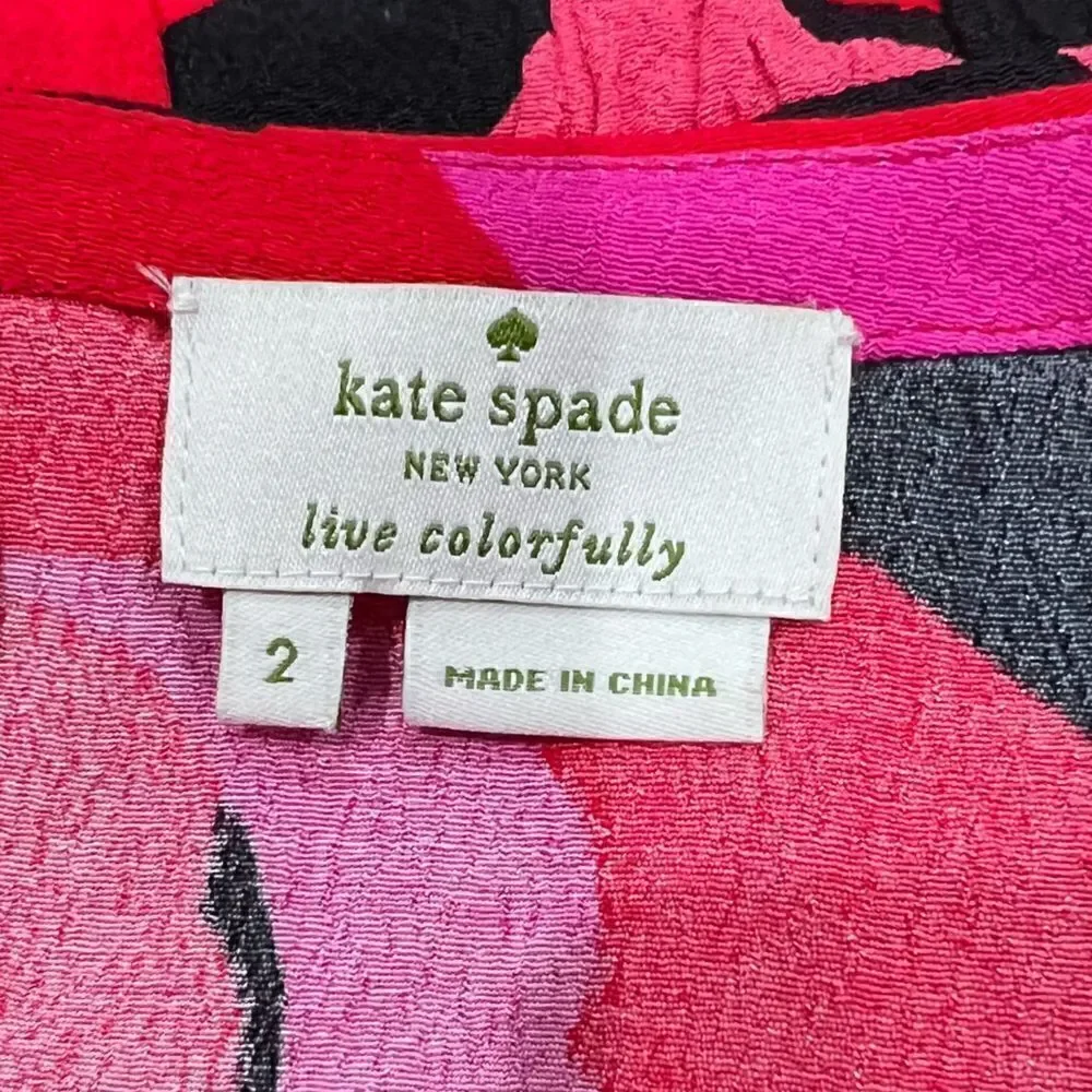 Kate Spade Deco Rose Peplum Top in Orient Red Women’s 2
